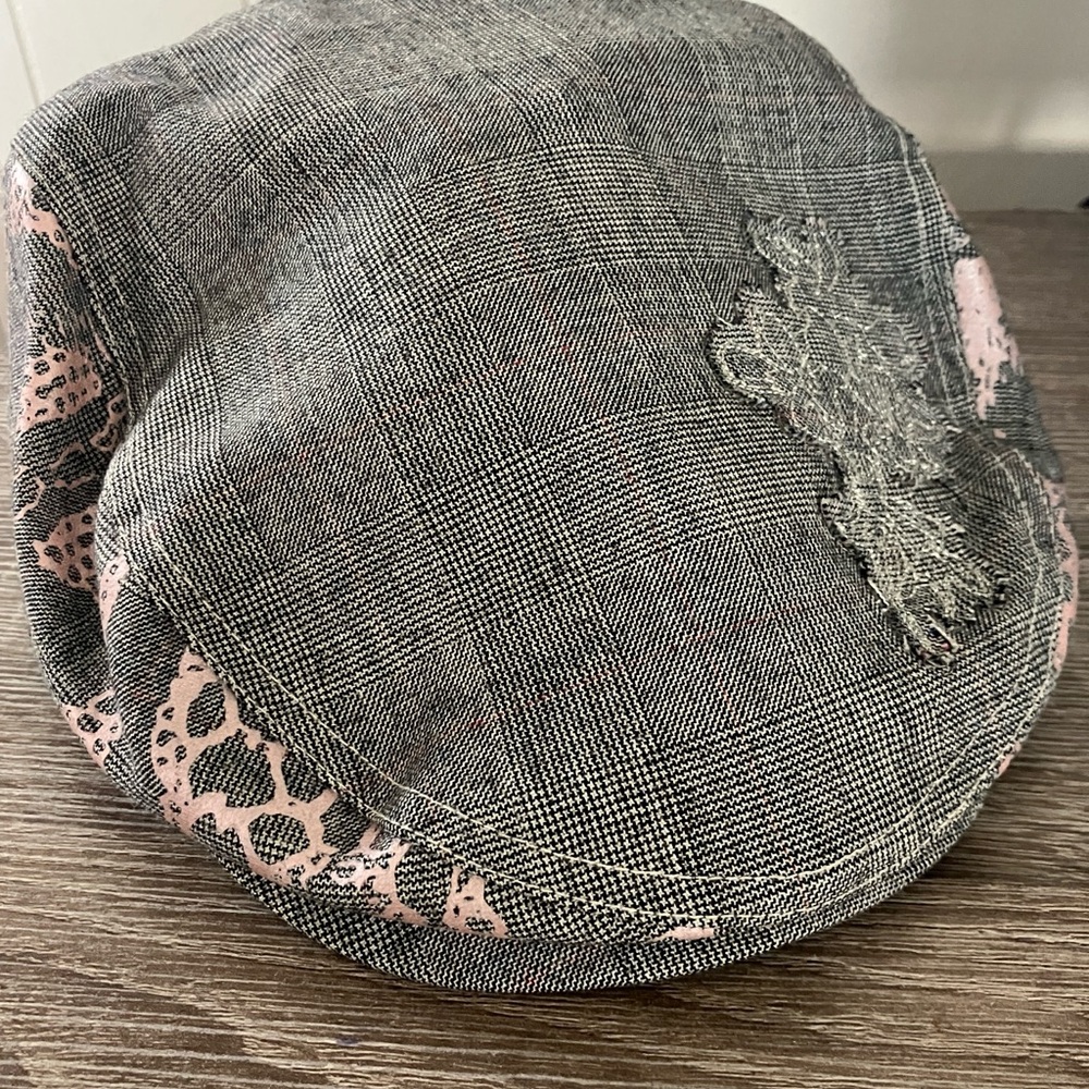 Triple 5 Soul Gray and Pink Plaid Cap with Snap on Bill